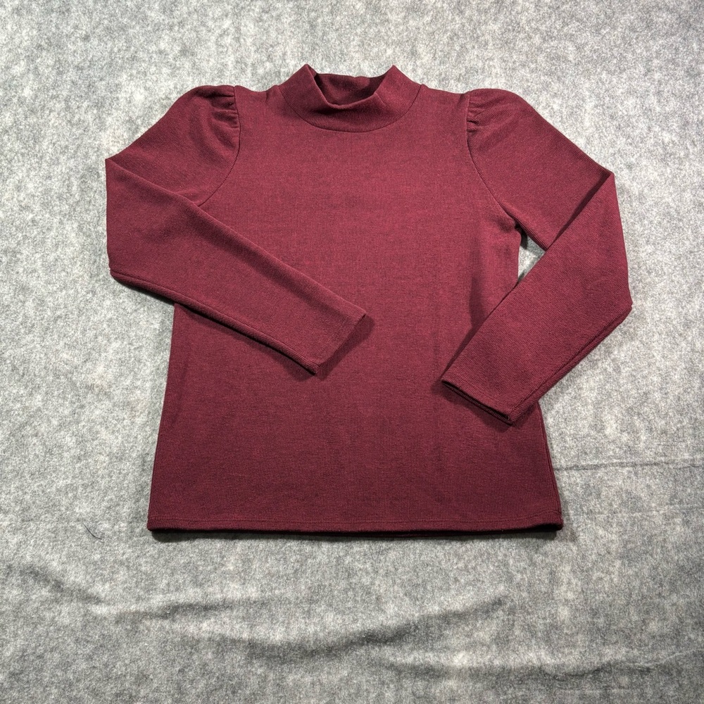 Madewell Womens Maroon Long Sleeve‎ Turtle Neck Blouse Size S